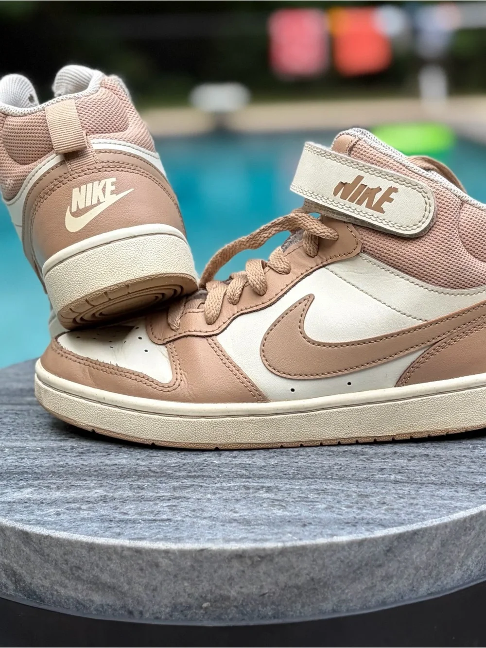 Nike Kids High-Top Sneakers - Tan & Cream